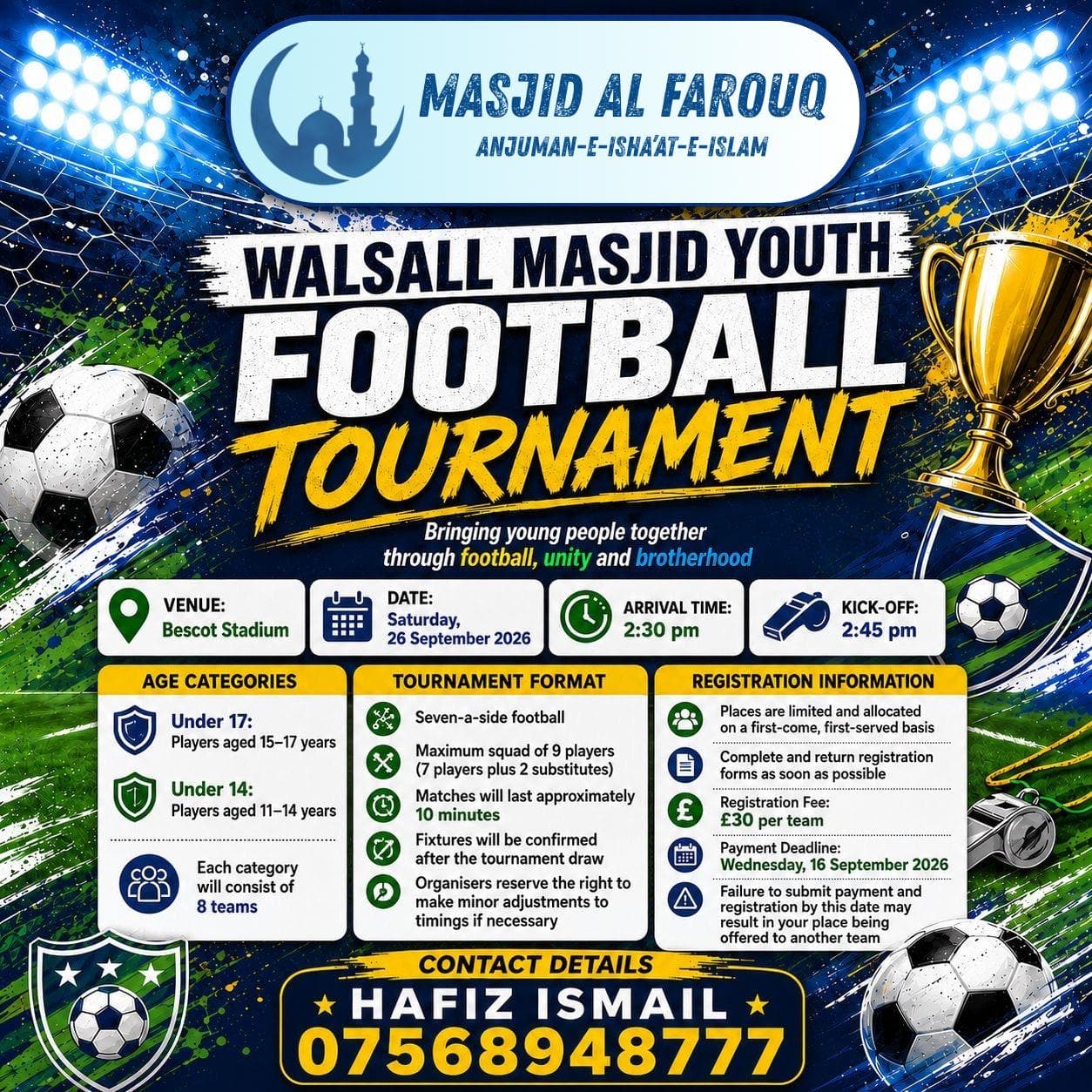 Walsall Masjid Youth Football Tournament